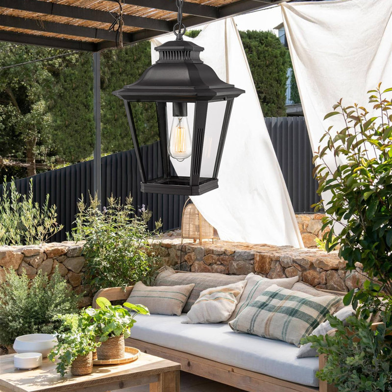 17inch Outdoor Pendant Light For Porch, Large Hanging Porch Light Outdoor
