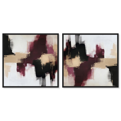 Golden Dusk II Set Canvas Dark Abstracts by Art Remedy