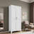 71" Steel Storage Cabinet With 2 Shapely Doors And Adjustable Shelves, Multi-Functional Storage For Bedroom, Living Room, And Kitchen-1899716268