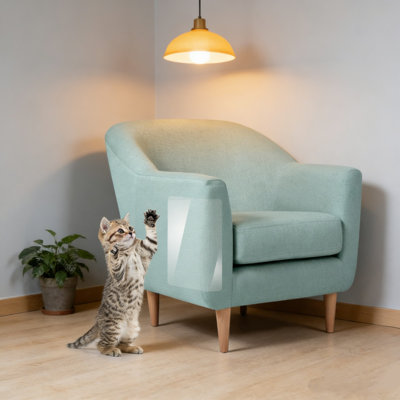 Clear Cat Scratch Protector for Sofa, 15.75x5.91 inches, White