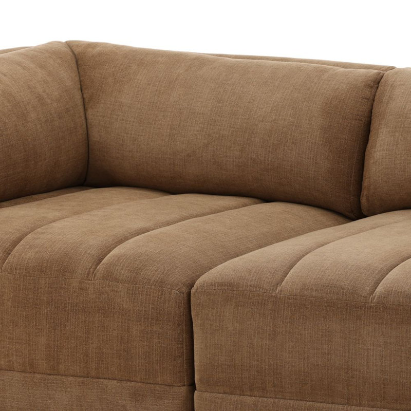 Magda 113" Wide Upholstered Sofa, Terracotta, Sepulveda Coco