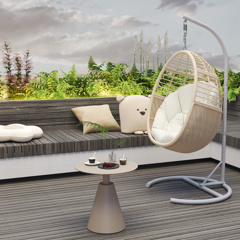 Templa Aluminum Round Outdoor Side Table, Light Brown, Light Brown