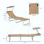 Chaise longue d'extérieur, chaise longue pliante réglable, chaise avec parasol pour plage, camping, randonnée, cour