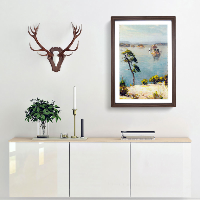 Landshaft by Hiroshi Yoshida - Framed Print, 36cm H x 27cm W x 2cm D, Walnut Framed