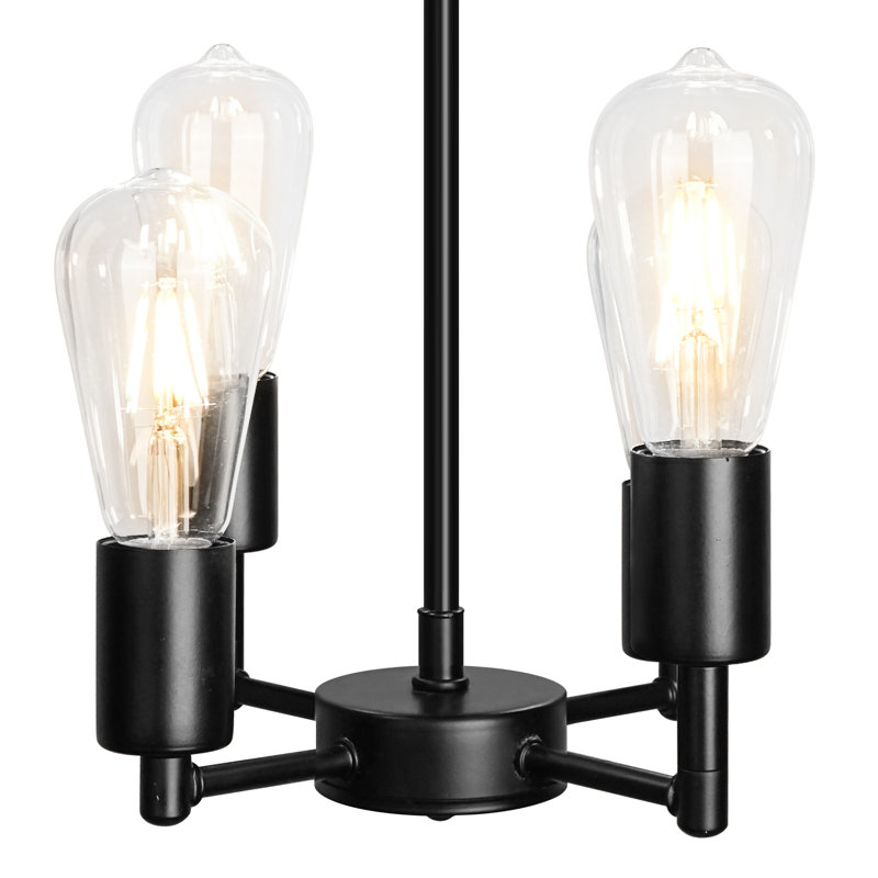 4-Light Adjustable Farmhouse Lantern Chandelier