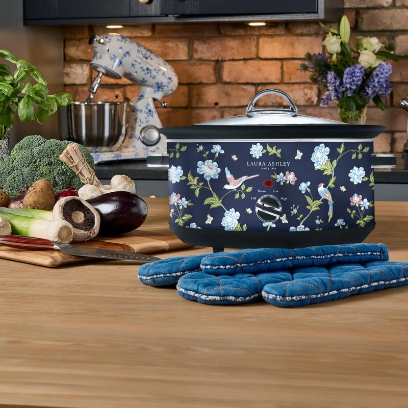 VQ - Laura Ashley 3.5L Slow Cooker, Elveden Navy, 3.5 quarts