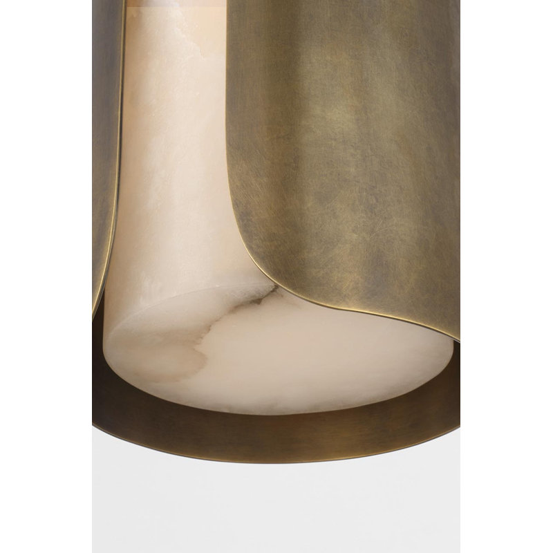 Anne-Marie Barton Armise 18" Sconce with Alabaster, 29" H x 7" W x 7.75" D, Mottled Brass