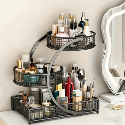 Makeup Organizer Countertop for Vanity, 3 Tier Bathroom Bedroom Counter Skincare Organizer