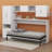Murphy Bed With Open Shelves And Storage Drawers,Built-In Wardrobe And Table