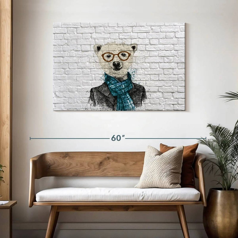 Brampt Dapper Polar Bear, 30" H x 45" W