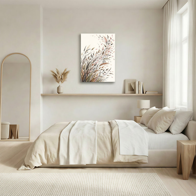 Art mural sur toile de style aquarelle et herbes sauvages, 18"H x 12"W