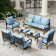 Tapasi 9 - Person Patio Conversation Set with Rocking Lounge Chairs & Optional Firepit Table