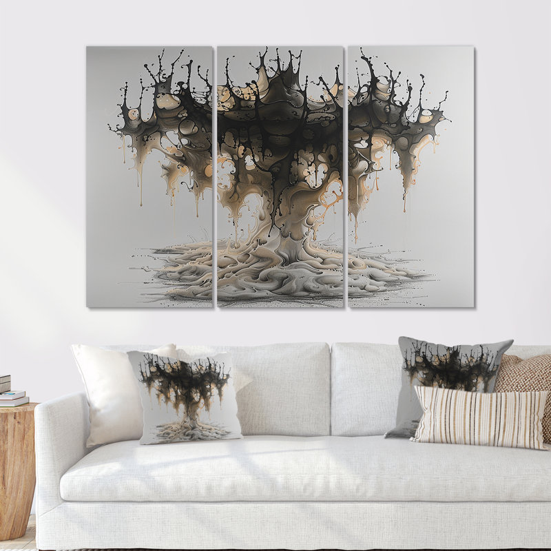«Ethereal Tree Awakening Art», ensemble de décoration murale à imprimé abstrait, H 28 po x l 36 po x P 1 po, Toile tendue