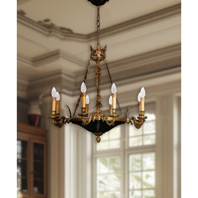 8 - Light Wagon Wheel Chandelier