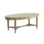 Antique White Finish Coffee Table In French - Solid Wood And Storage Feature Elegant Oval Shape, Wooden Top Bottom Shelf