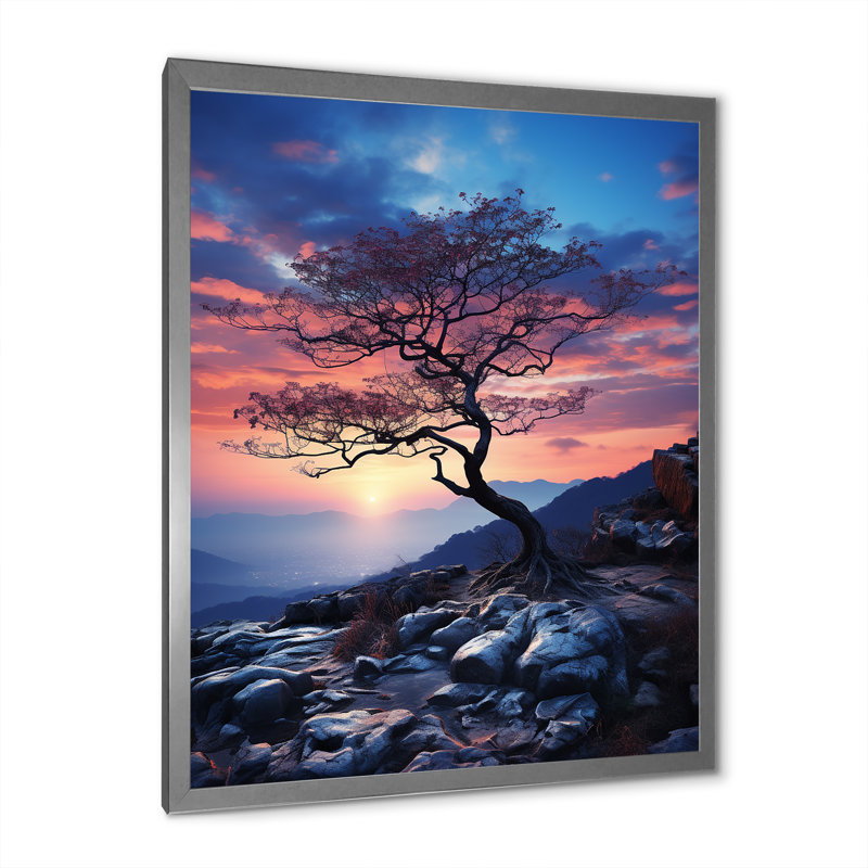 Ciel photo éternelle crépuscule II - art mural floral salon, H 40 po x l 30 po x P 1,5 po, Cadre photo argenté