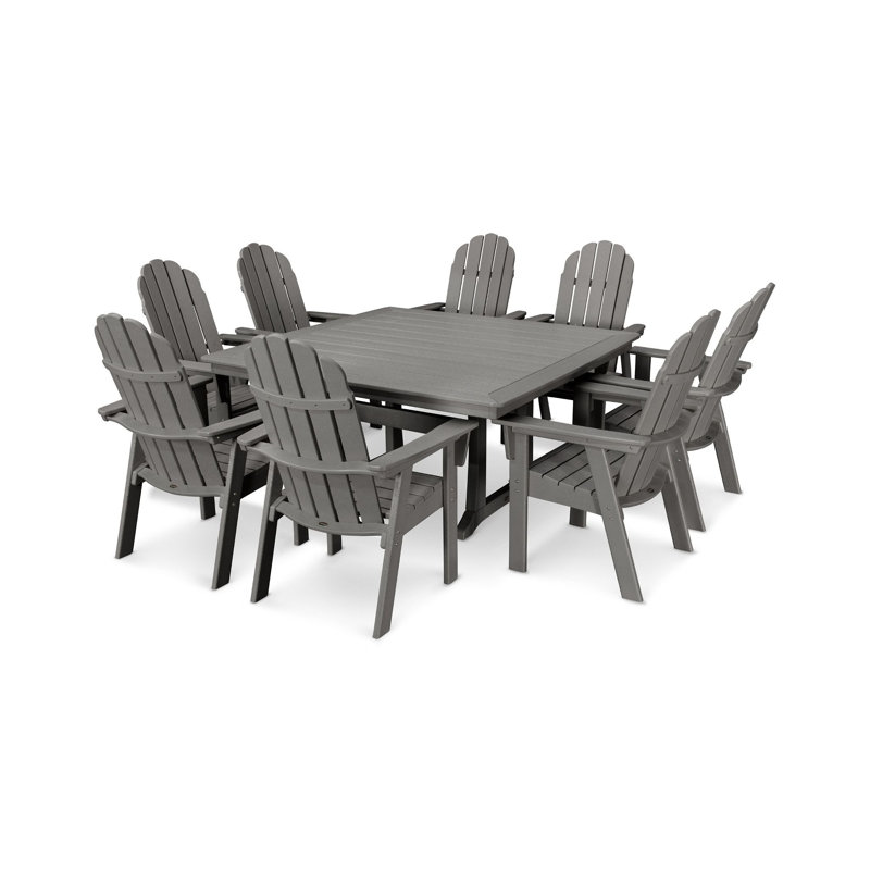 Trestle Dining Set, Slate Gray, Slate Gray