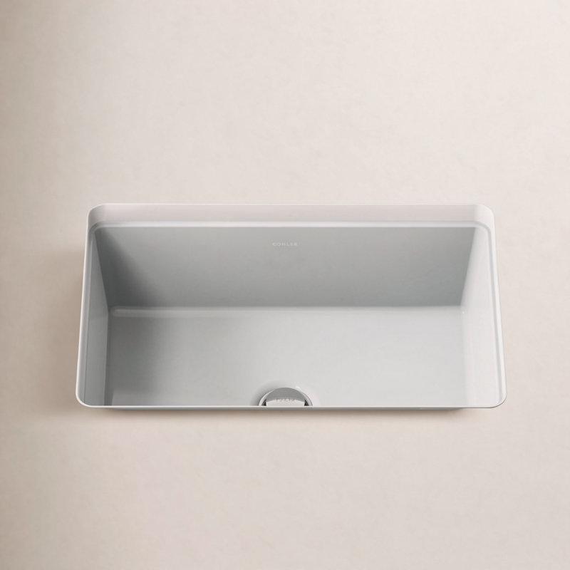 Under-Mount Bathroom Sink, Ice Gray