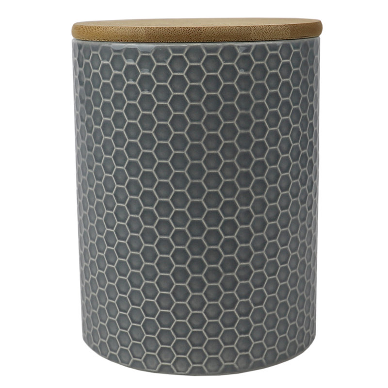 Pot de cuisine en céramique Honeycomb, Gris, H 6,5 po x l 5 po x P 5 po