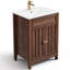 Meuble-lavabo 24 po en noyer avec lavabo en céramique à 2 portes-131634453