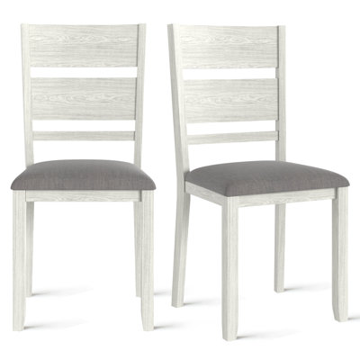 Wood Dining Chairs Armless Kitchen Chairs With Solid Rubber Wood Legs, Upholstered Kitchen Seat Farmhouse Back Dining Room Chairs
