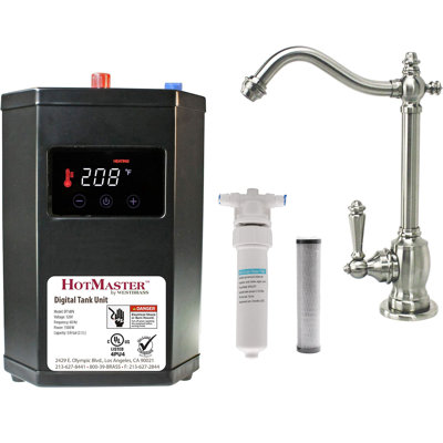 Robinet distributeur d'eau chaude à une poignée 9 po avec réservoir de chauffage et système de filtration Victorian