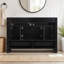 Meuble-lavabo noir 48 po. Armoire de rangement abondante - 4 portes à fermeture douce et 4 tiroirs (à l'exception du lavabo en céramique)