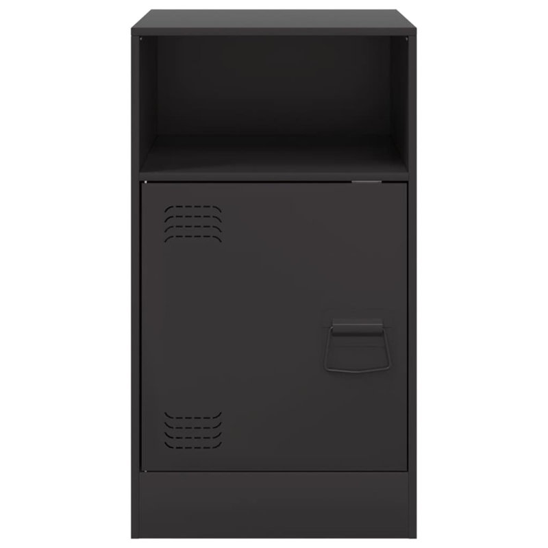 Raahima 34.5cm W Steel Bedside Table, Black