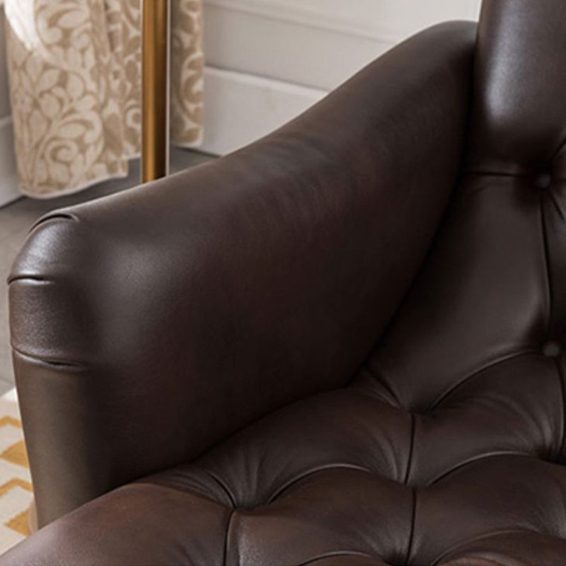 Chaise longue élégante de qualité loisir, Accoudoir à droite (vu de face), Café, Brun foncé/or
