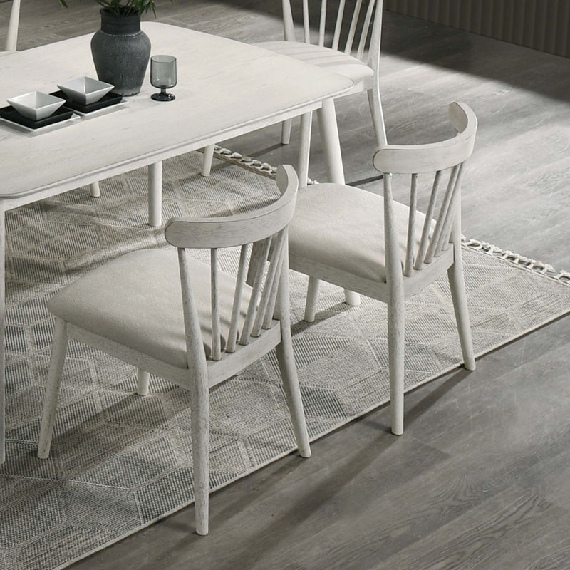 Ensemble de 2 chaises de salle à manger rustique moderne de style campagnard au design rétro facile à assembler, Blanc