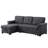 84" Dark Gray Linen Reversible Sleeper Sectional Sofa