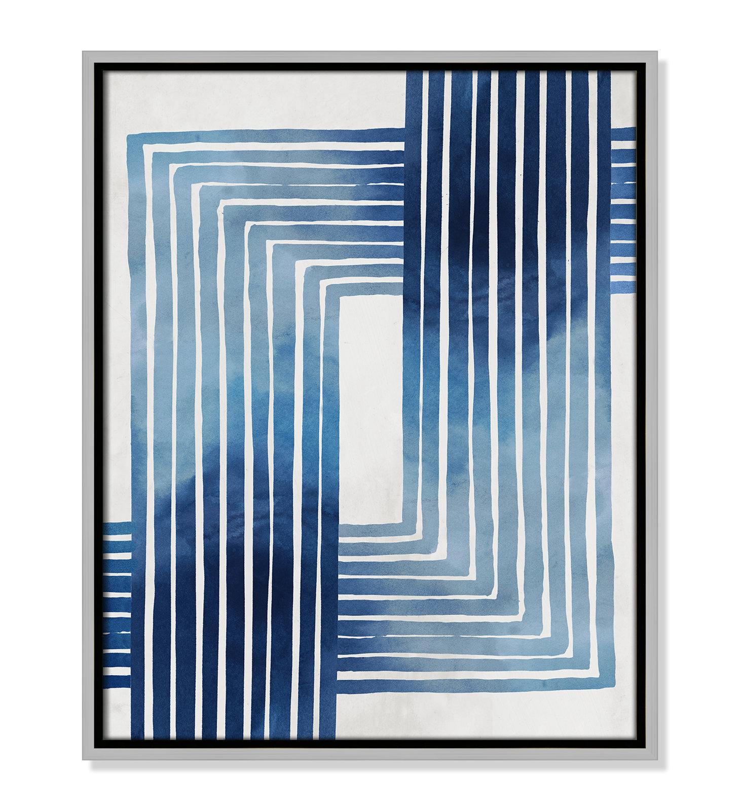Lanny "In Unison" Painting by Eva Watts, Silver Framed Canvas, 21.5" H x 17.5" W x 2" D