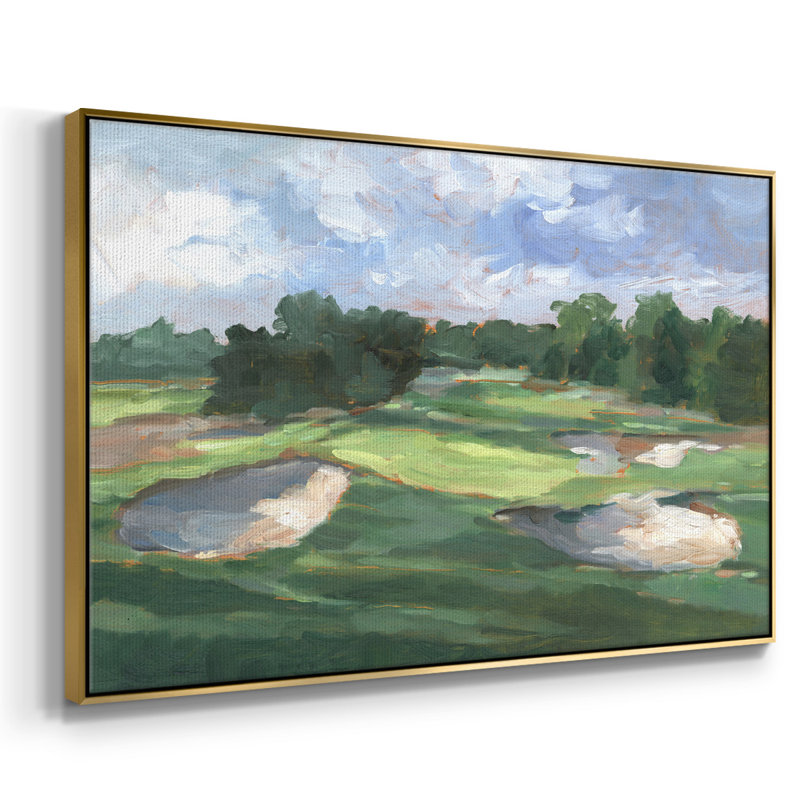 Golf Course Study III, reproduction d'art sur toile, H 25 po x l 37 po x P 2 po, Or