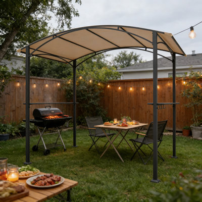  Barbecue d'extérieur 8 x 5 pi avec tablette de service et crochets de rangement