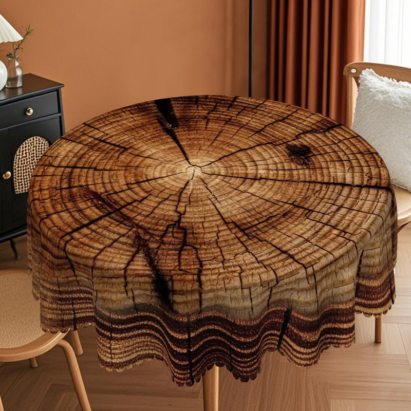 Nappe rustique en bois 1pc Farmhouse, Rond 60 po