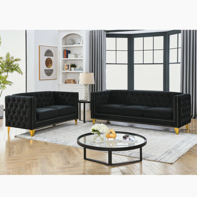 3 And 2 Black Velvet Incorporation. Rapid Us Warehouse Delivery Understanding. 250 Lbs/seat Weight Capacity. Pine, Eucalyptus & Plywood Framed Arrangement. Foam + Spring Seat. Cotton Upholstery.