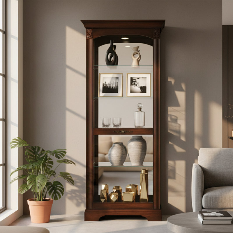 Brigham Lighted Curio Cabinet