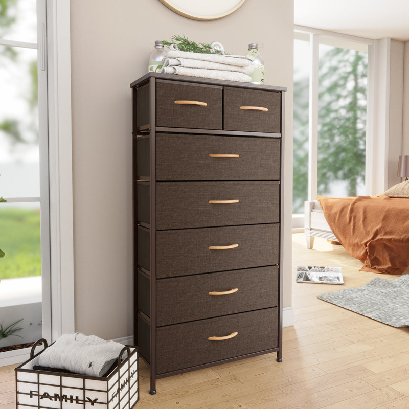 Kirklan 7 Drawer Storage Drawer, Brown, Brown