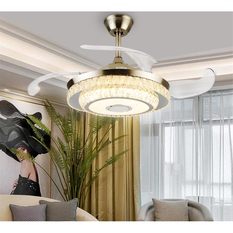 Hawkin 42" Bluetooth Ceiling Fan with Dimmable LED Lights and Music Player