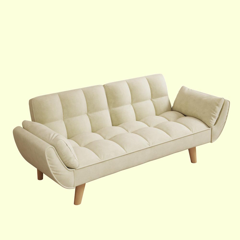 Kaura Upholstered 74'' Sofa, Beige Polyester Blend