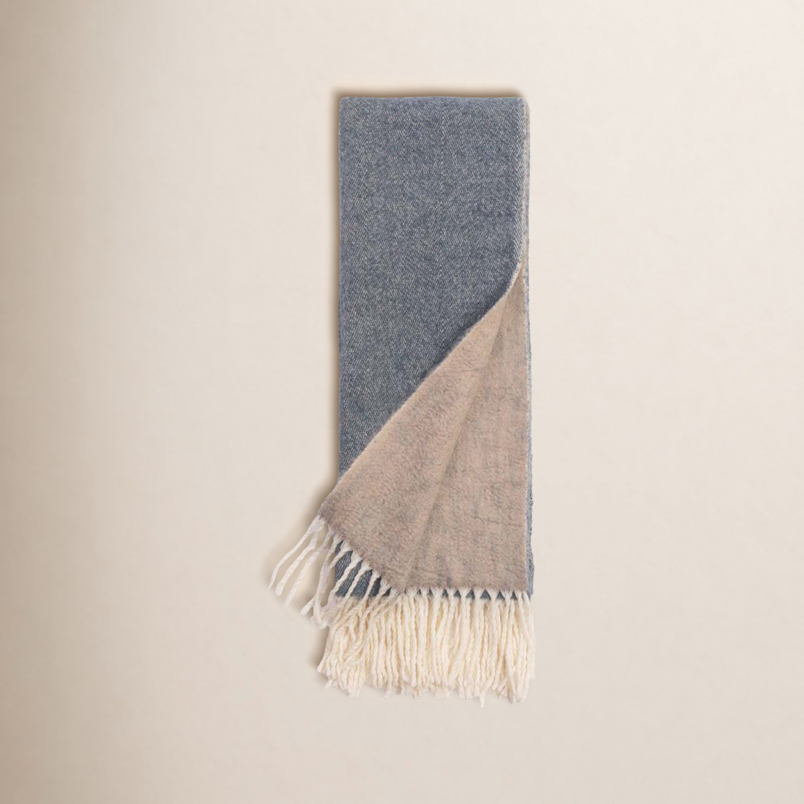 Edelia Wool Throw Blanket, Blue