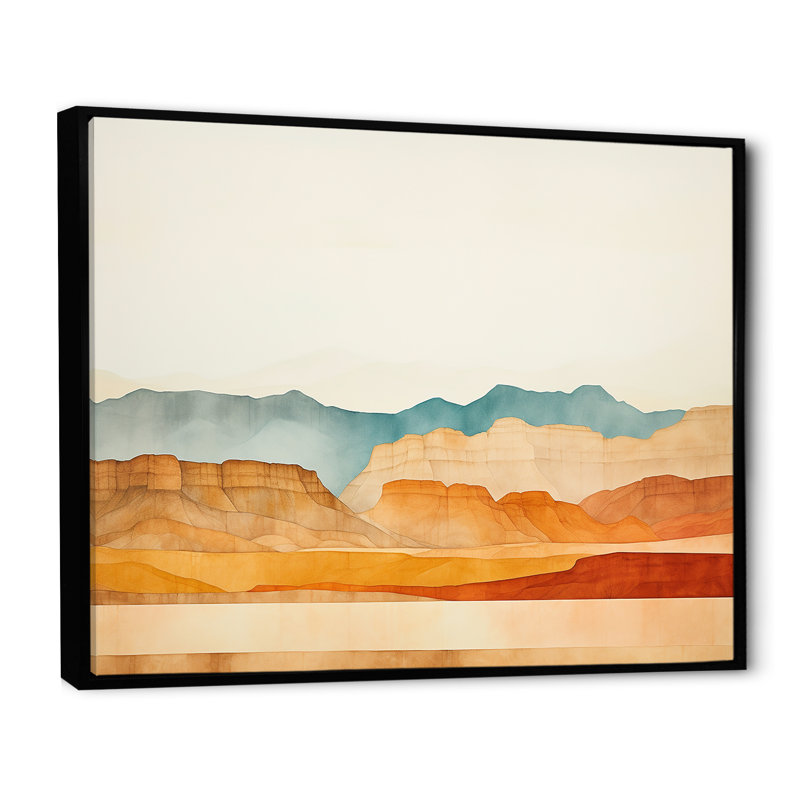 Bold Canyon View - Décoration murale Canyon, Cadre flottant noir, H 16 po x l 32 po x P 1 po