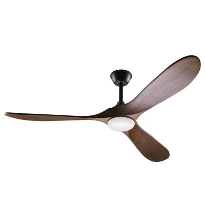 60" DC Ceiling Fan With LED Light – 3-Color, Remote, Reversible, Indoor/Outdoor