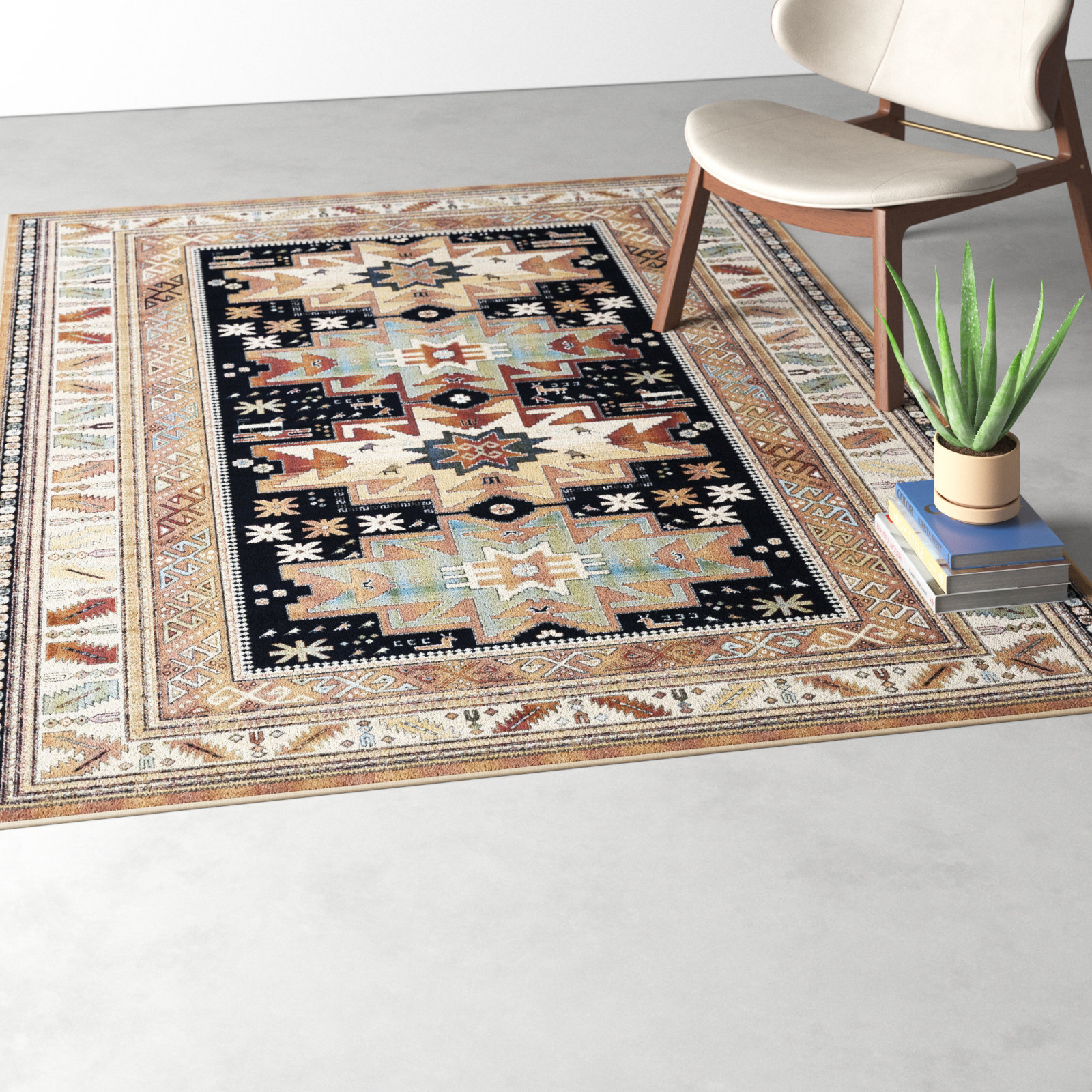 Ovid Rust Oriental Rug, Rectangle 7'10" x 10'10"