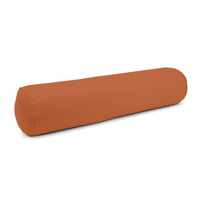 Linen Bolster Pillow Cover & Insert, 8" x 24", Rust