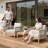 Solid Wood Outdoor Patio Lounge Chair With Removable Olefin Cushion-74093089