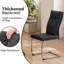 Chaises de salle à manger noires avec cuir imperméable, mousse et coussin en C doux, pieds en fer de 1,2 mm d'épaisseur,