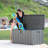 Lifetime 151cm W 570L Water Resistant Plastic Lockable Deck Box in Dark Grey