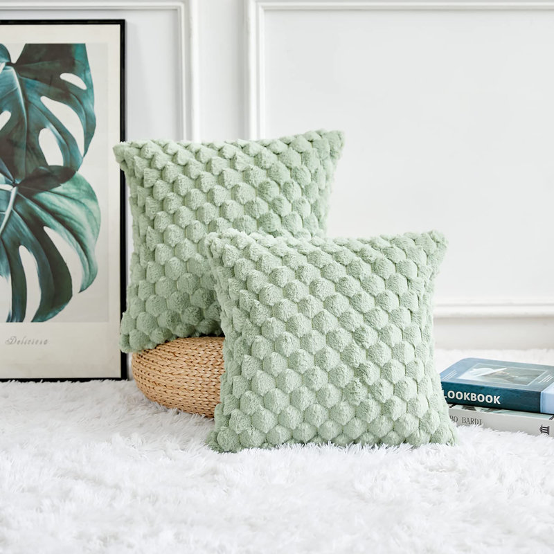 Ensemble de 2 housses de coussin décoratives 18 x 18, Vert sauge
