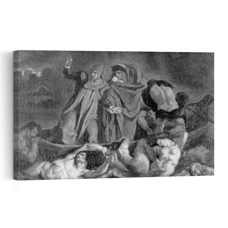 La Barque de Dante - Affiche murale abstraite contemporaine, H 12 po x l 18 po